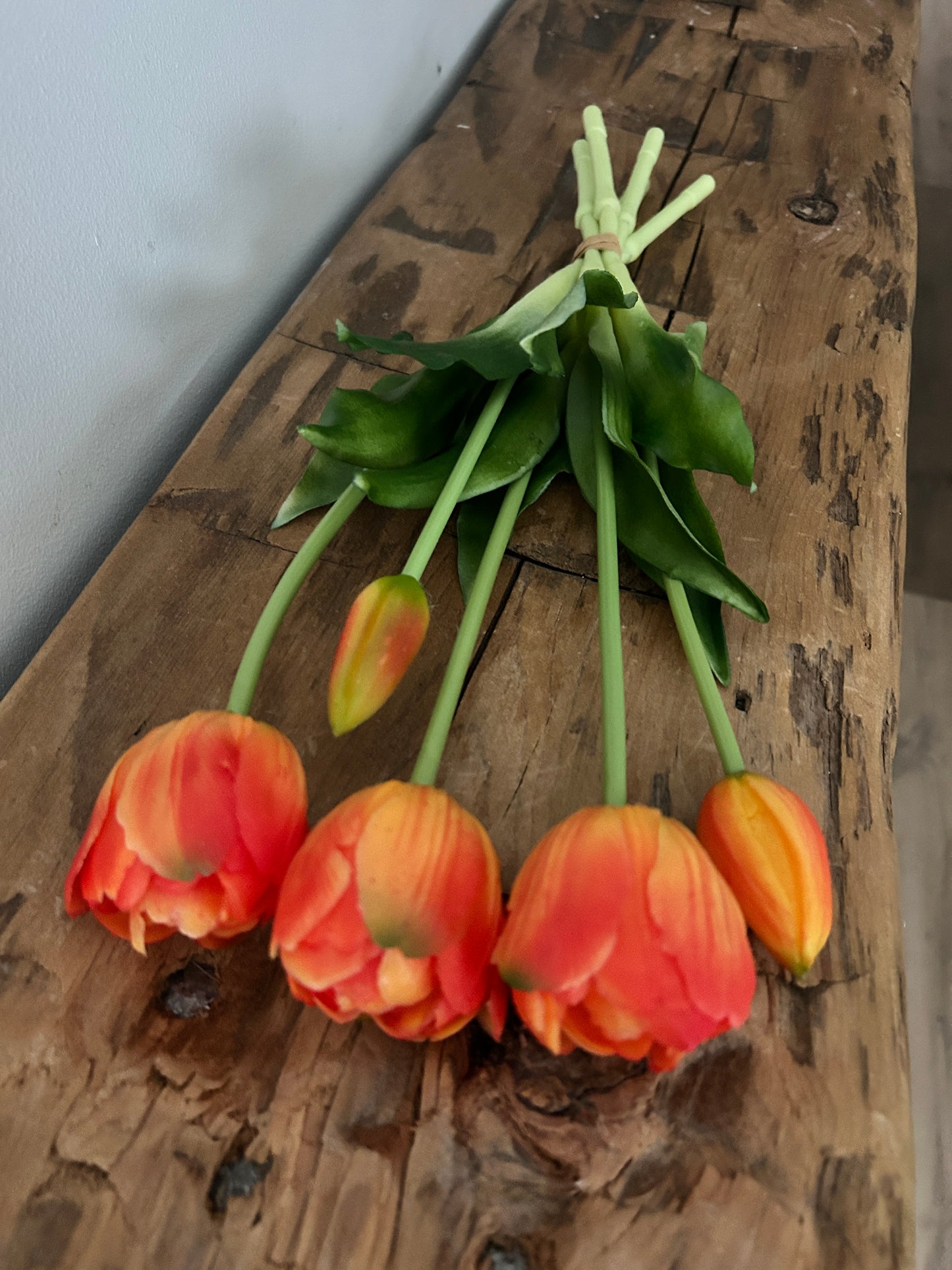 Orange Real Touch UV Protected Tulip Bundle