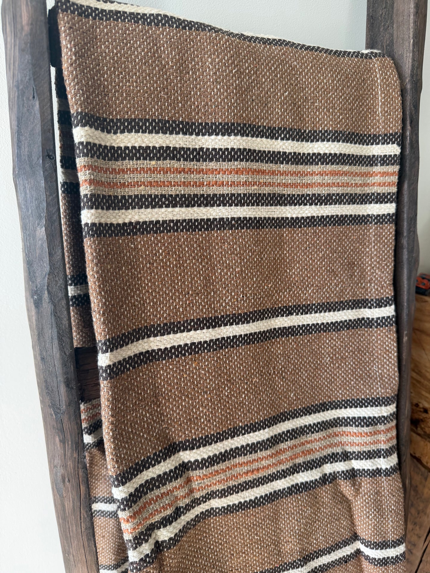 Striped Fringe Brown & Black Blanket