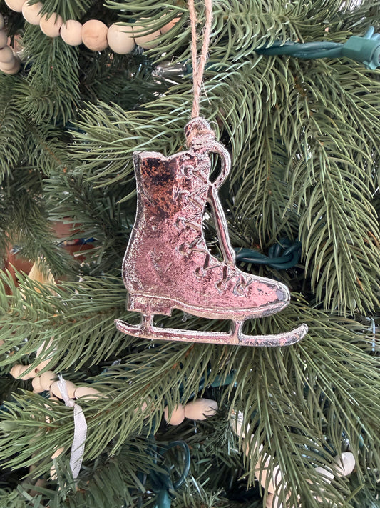 Silver Metal Skate Ornament