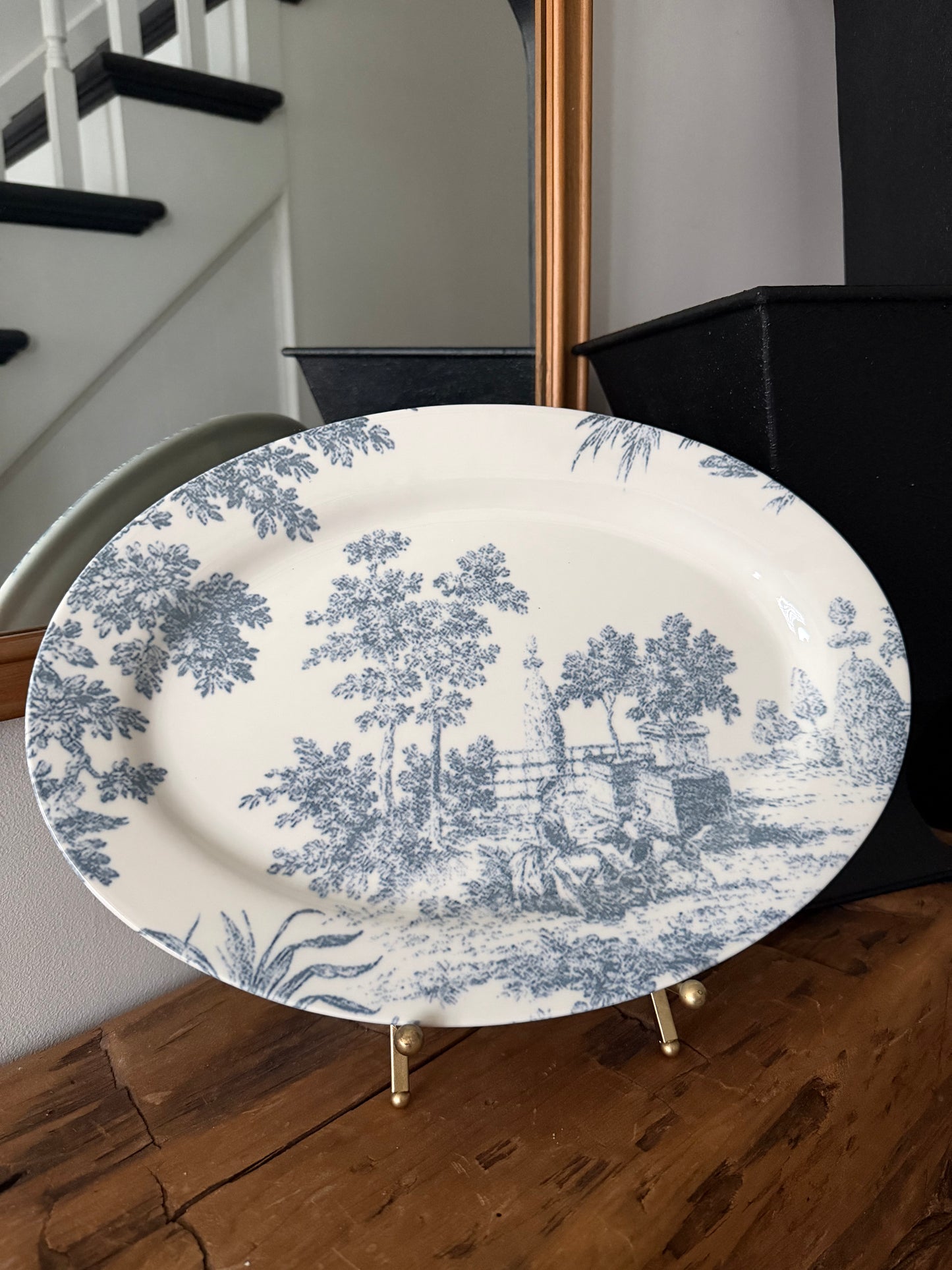 Vintage Inspired Toile Blue Platter
