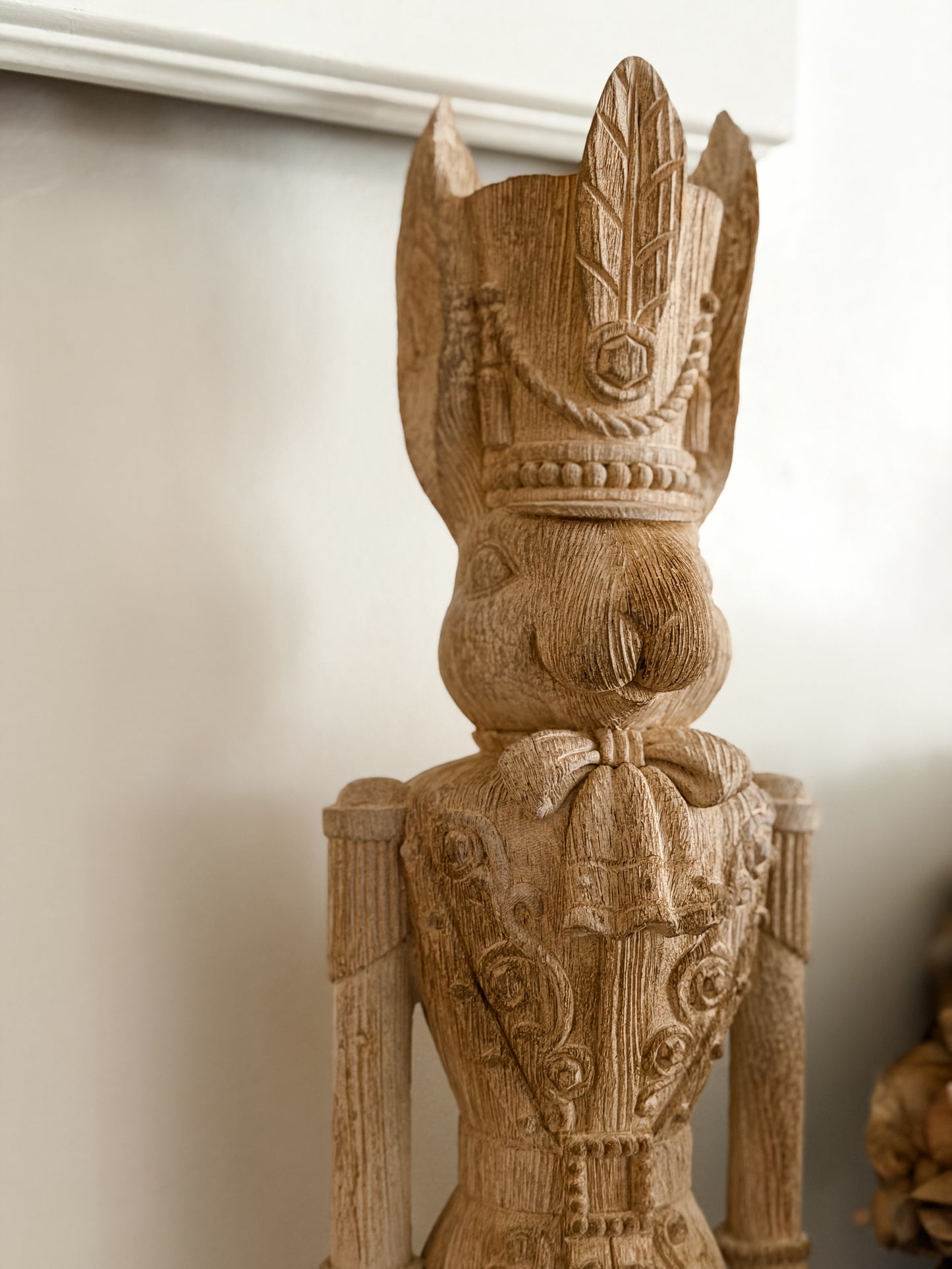 Natural Wood Look Bunny Nutcracker