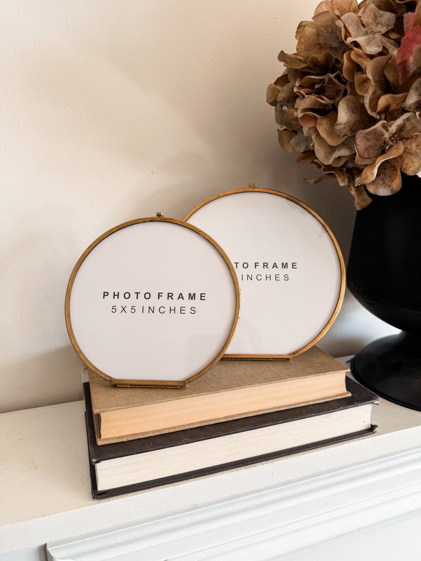 Antiqued Gold Round Frames- Assorted Sizes