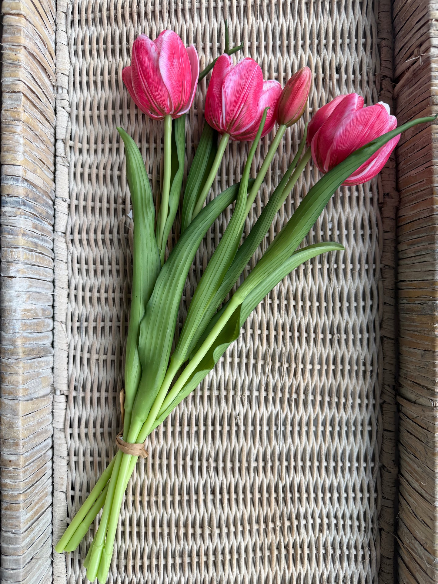 Deep Pink Two Tone Double Late Tulip Bundle-16.5”