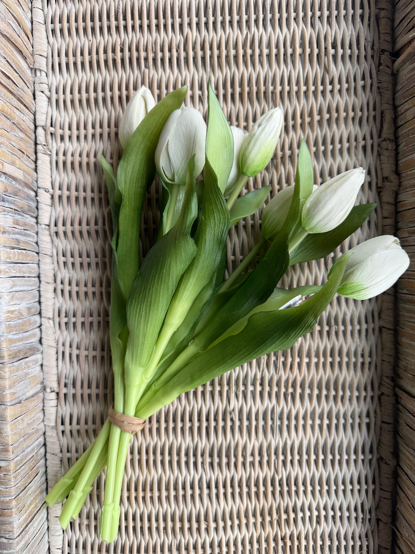 White Dynasty Tulip Bouquet-12”