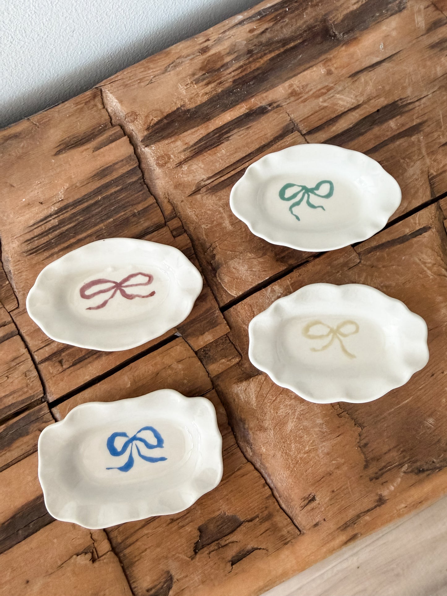 Mini Bow Ruffle Trinket Dishes