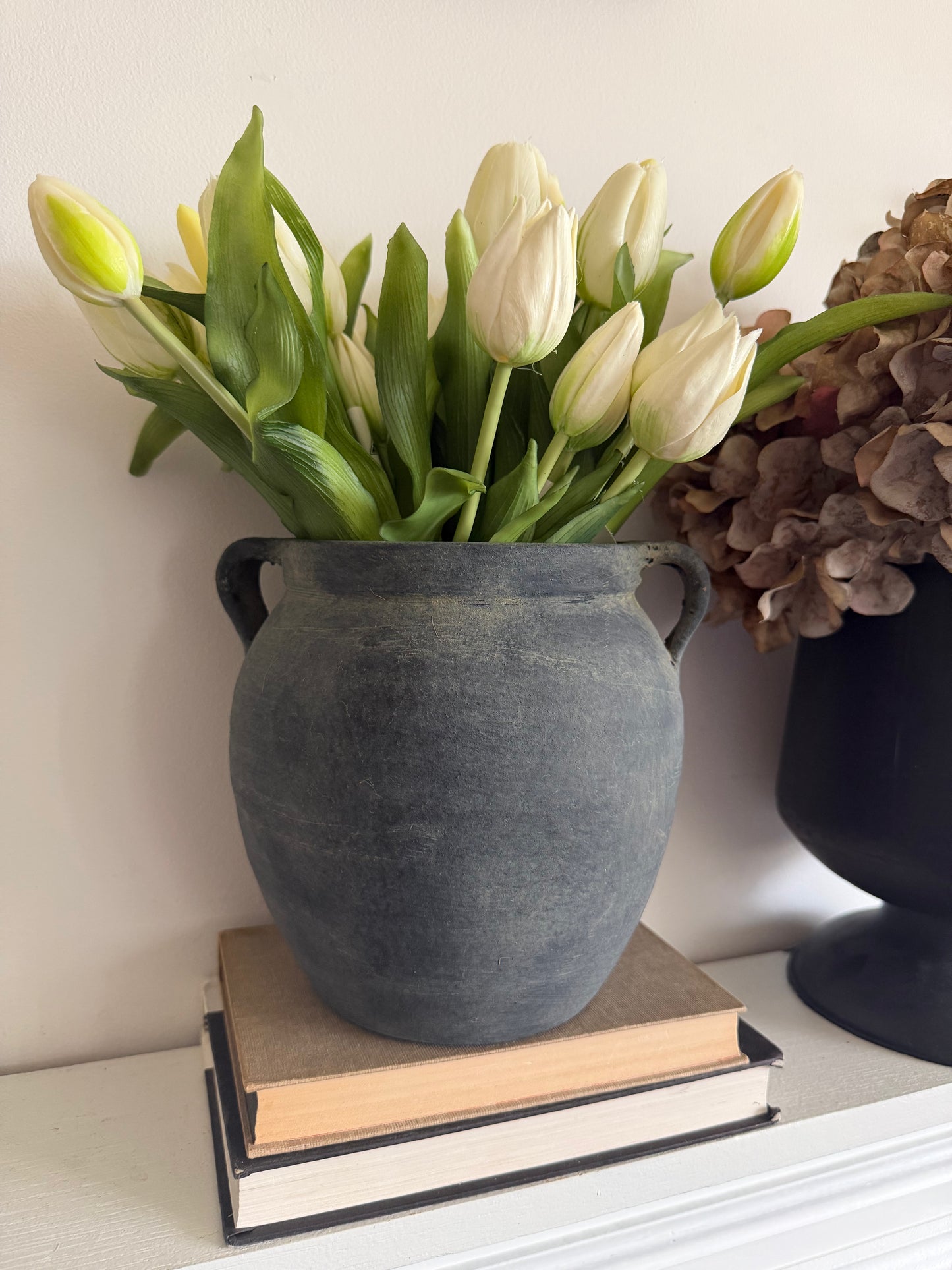 Loop Handle Charcoal Vase