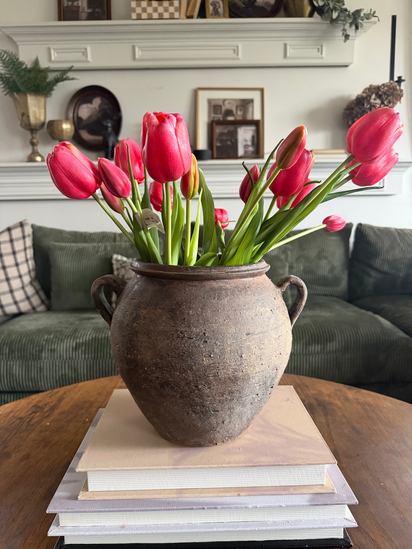 Brown Vintage 2 Handle Vase