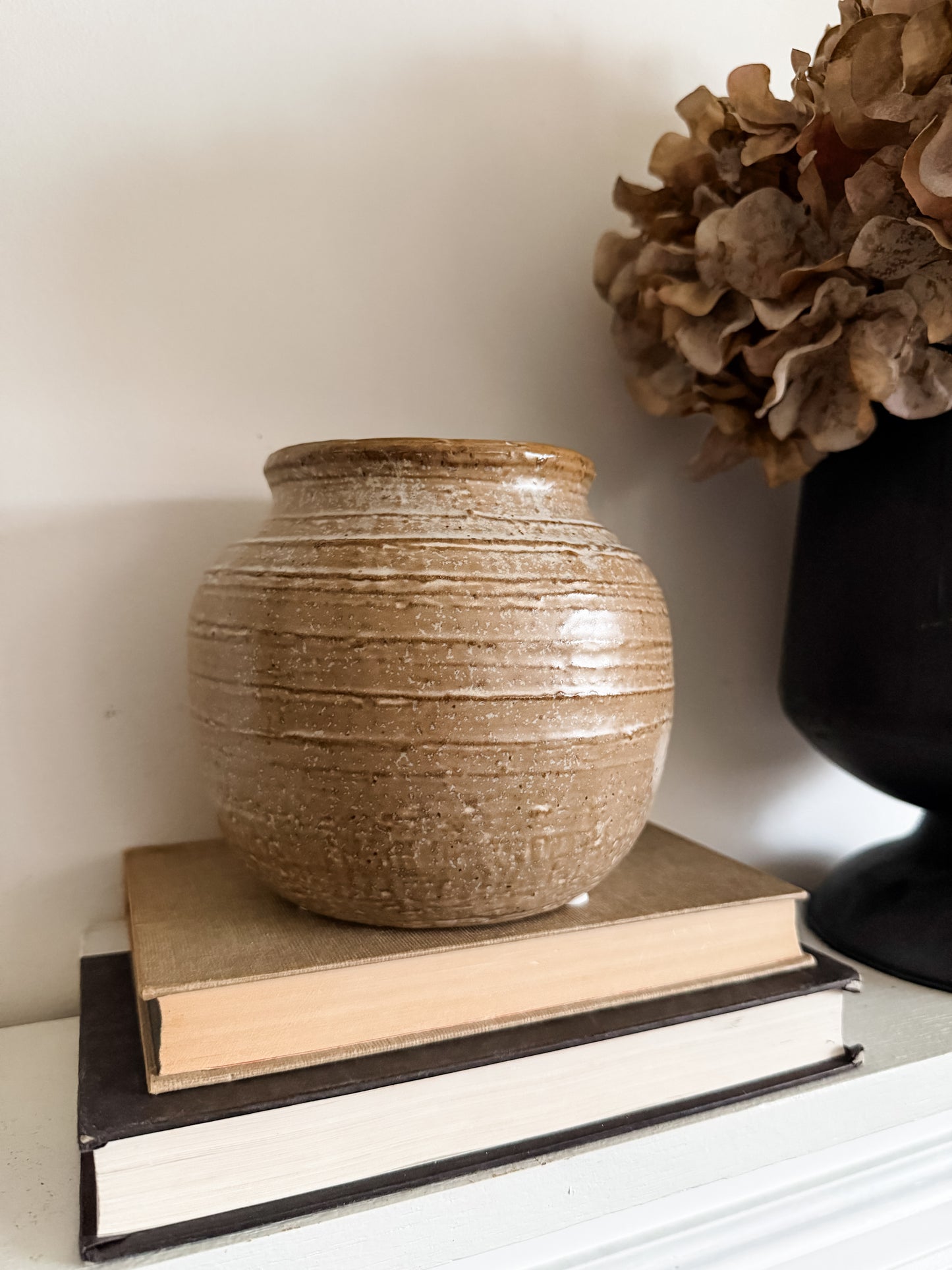Medium Milky Beige Ceramic Vase
