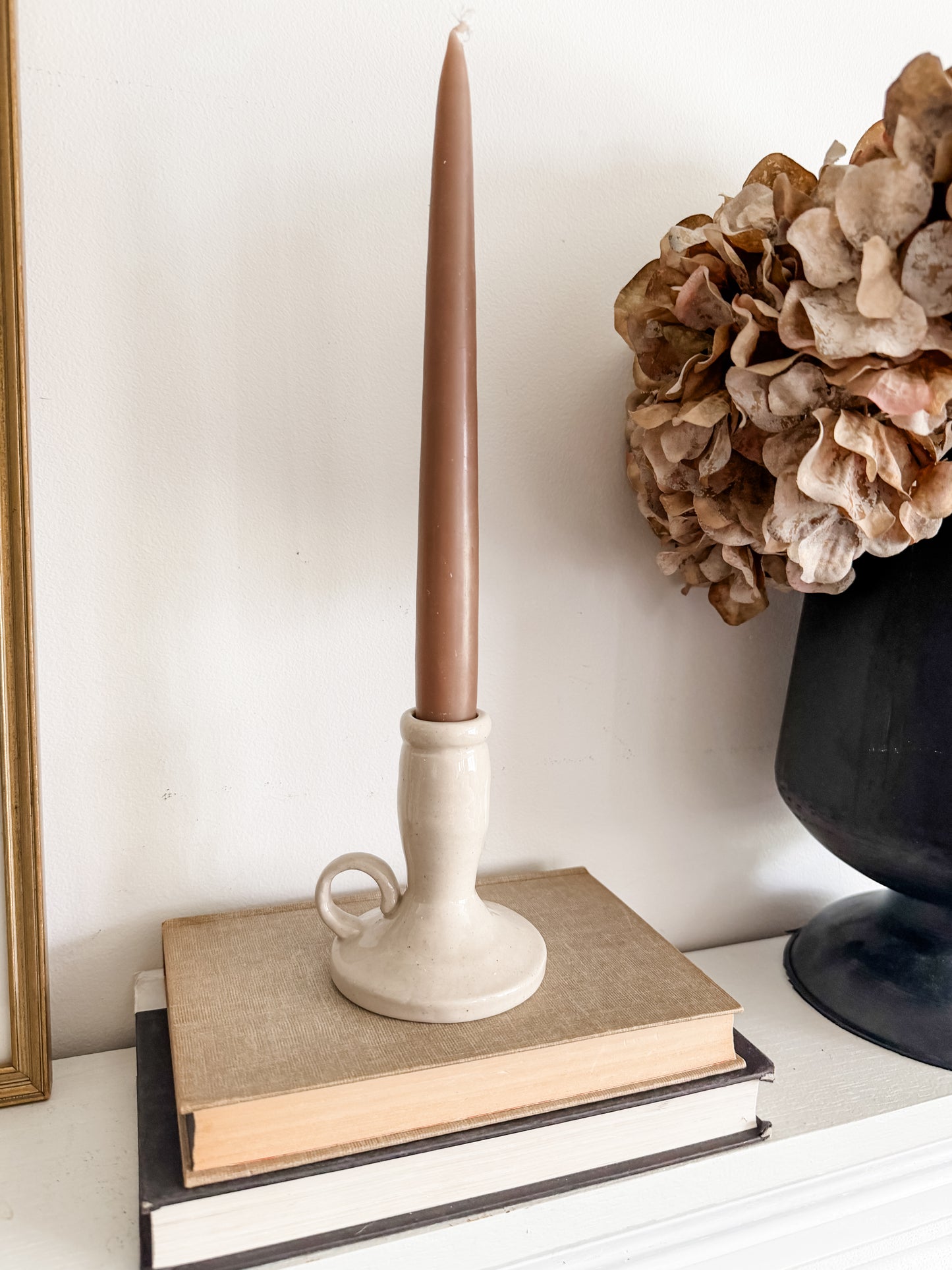 Cream Stoneware Chamberstick