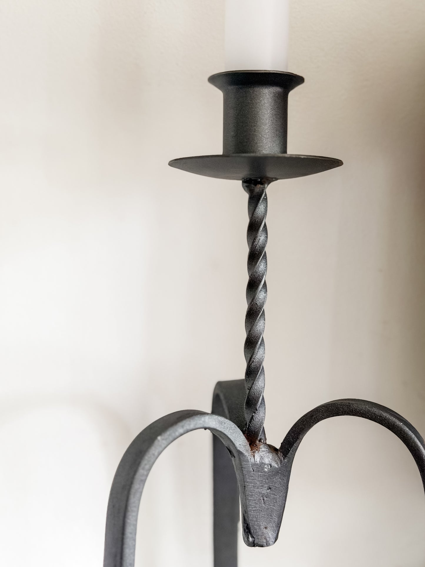 Single Taper Wrought Iron Candle Holder