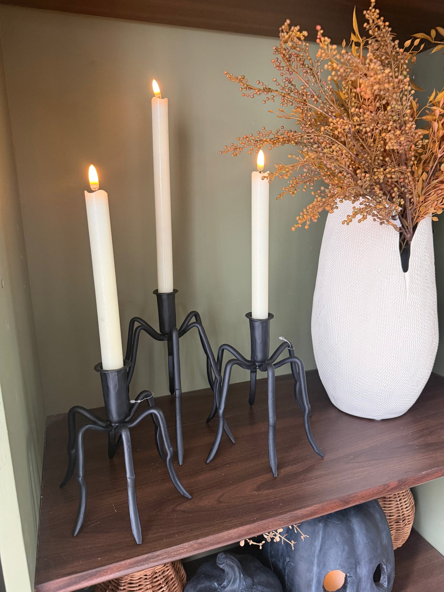 Spider Iron Taper Candle Holders- Assorted Sizes