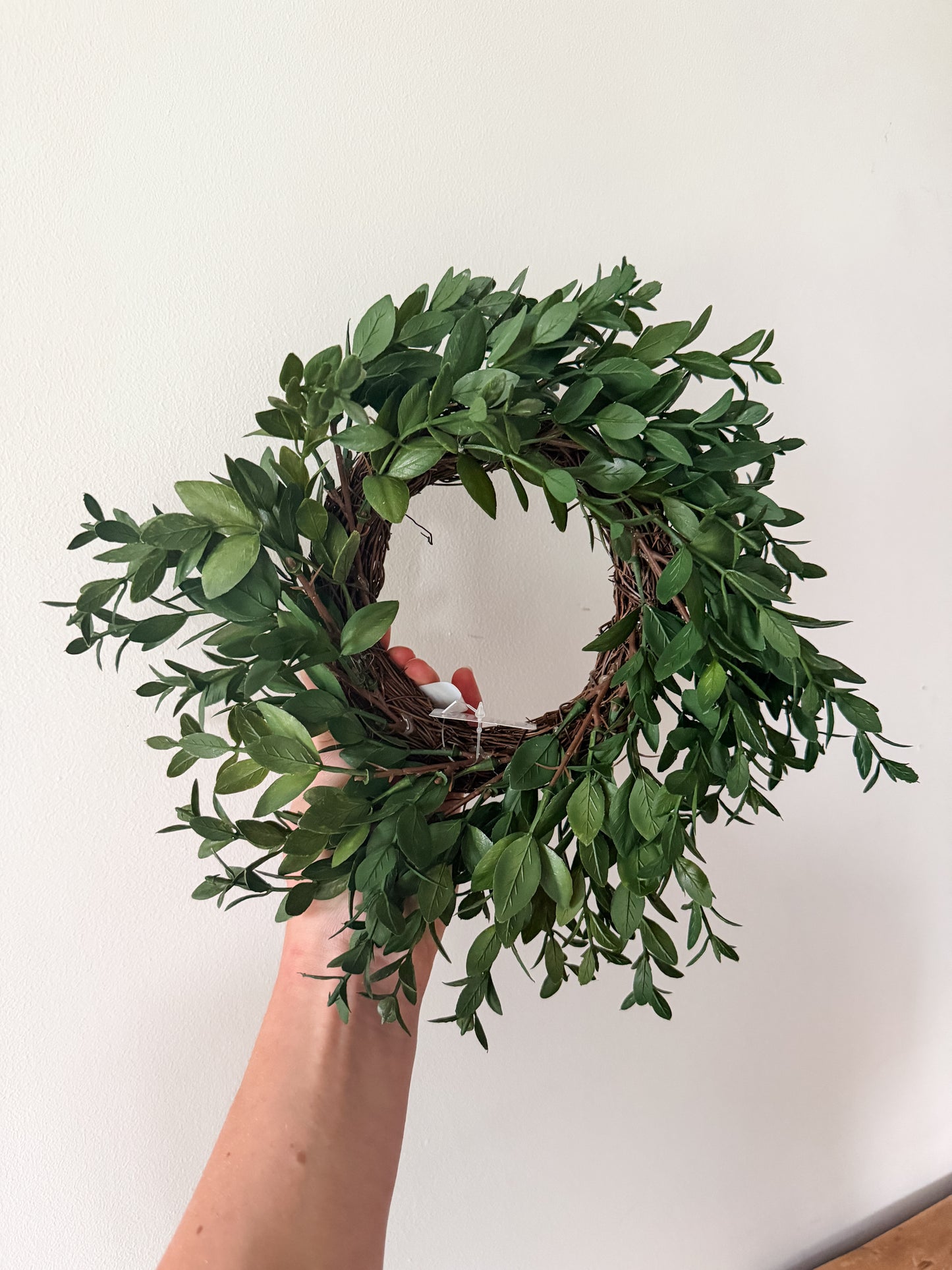 Organic Boxwood Candle Ring.Mini Wreath-10"