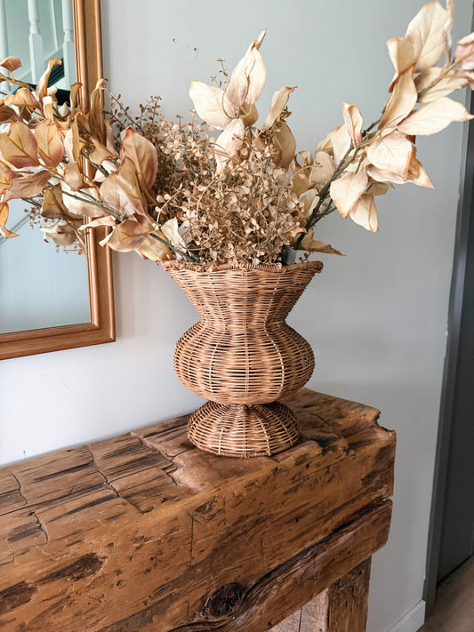 Scalloped Woven Urn