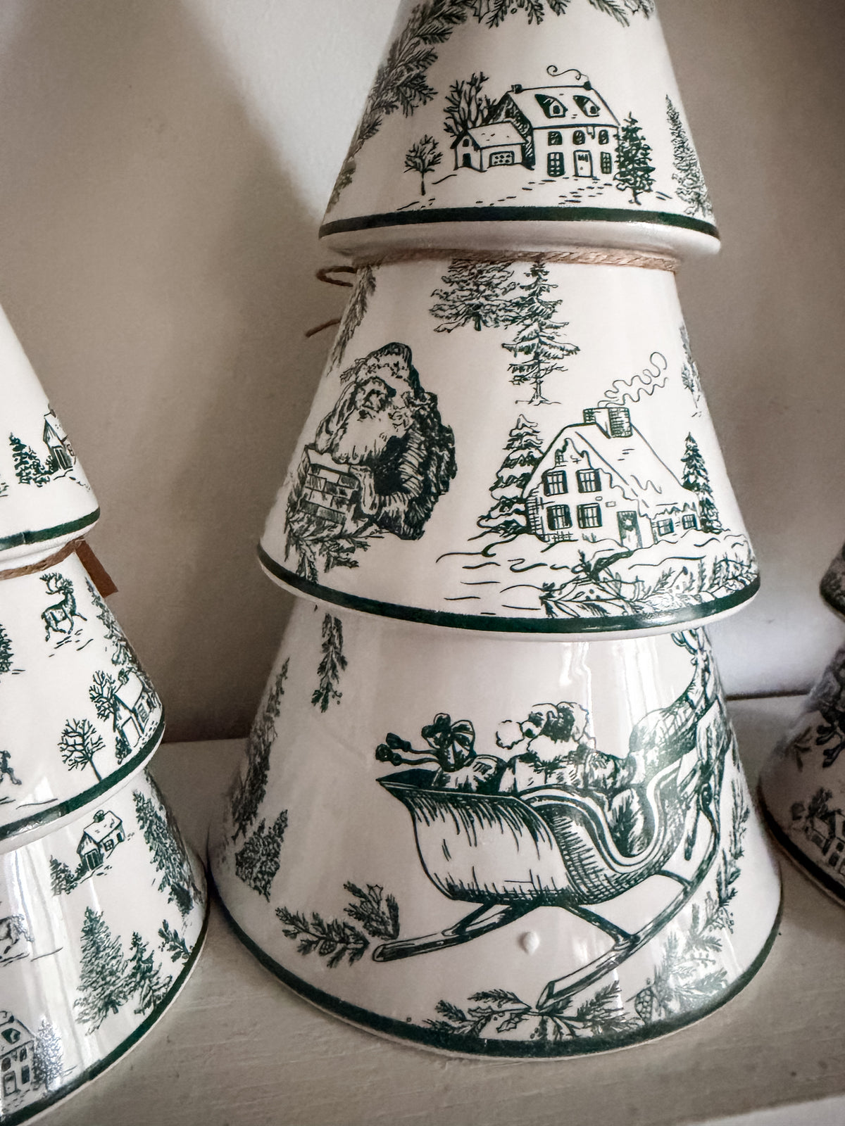Hand Painted Stoneware Toile Trees- Assorted Sizes
