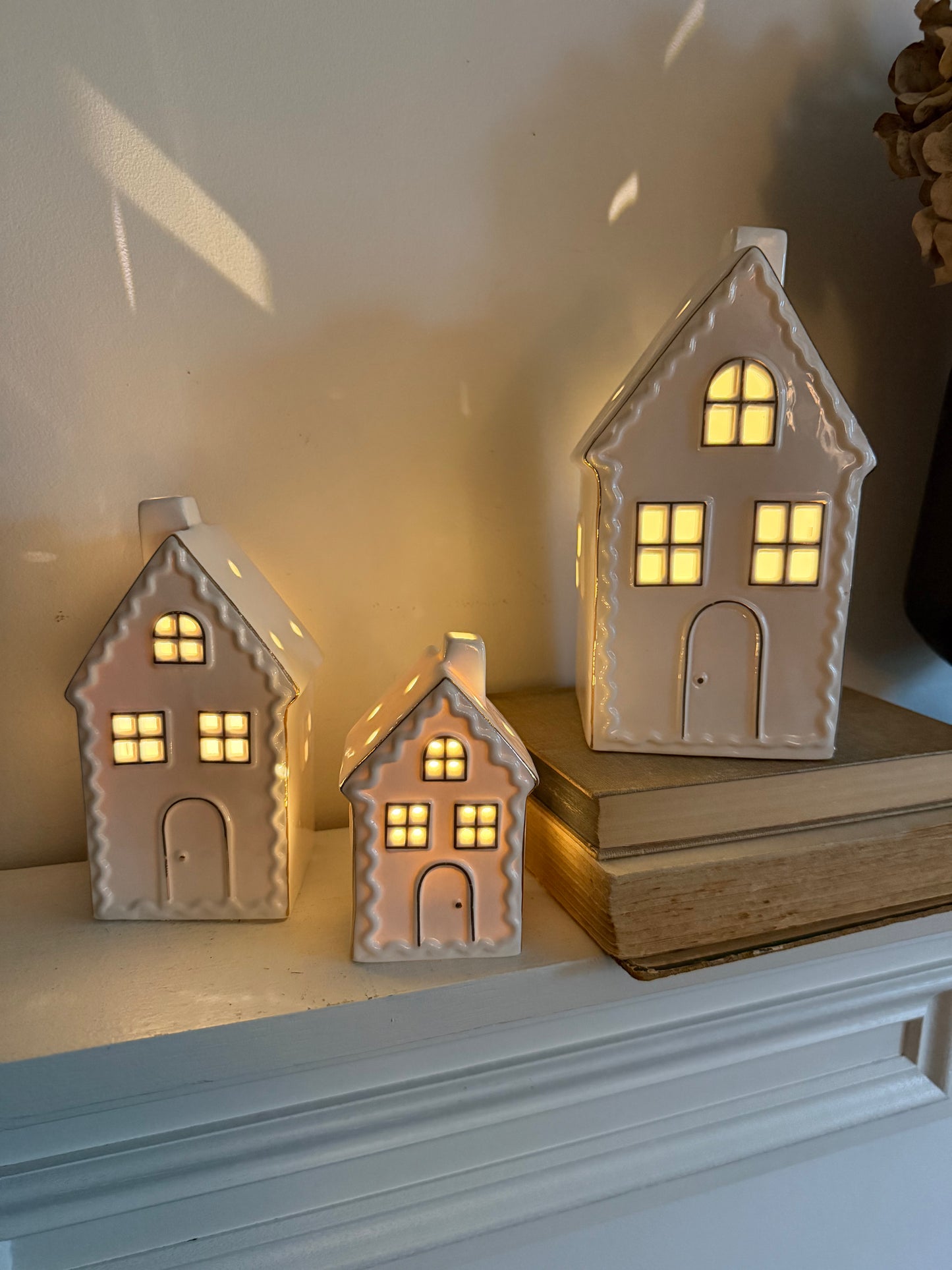 Small White & Gold LED House