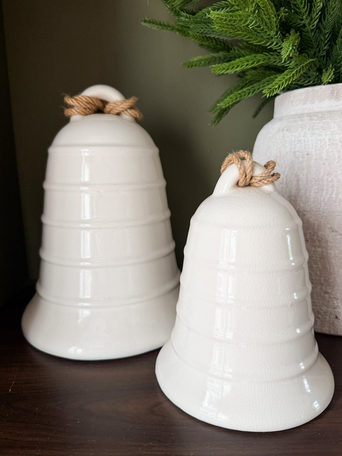 Large White Ceramic Bell