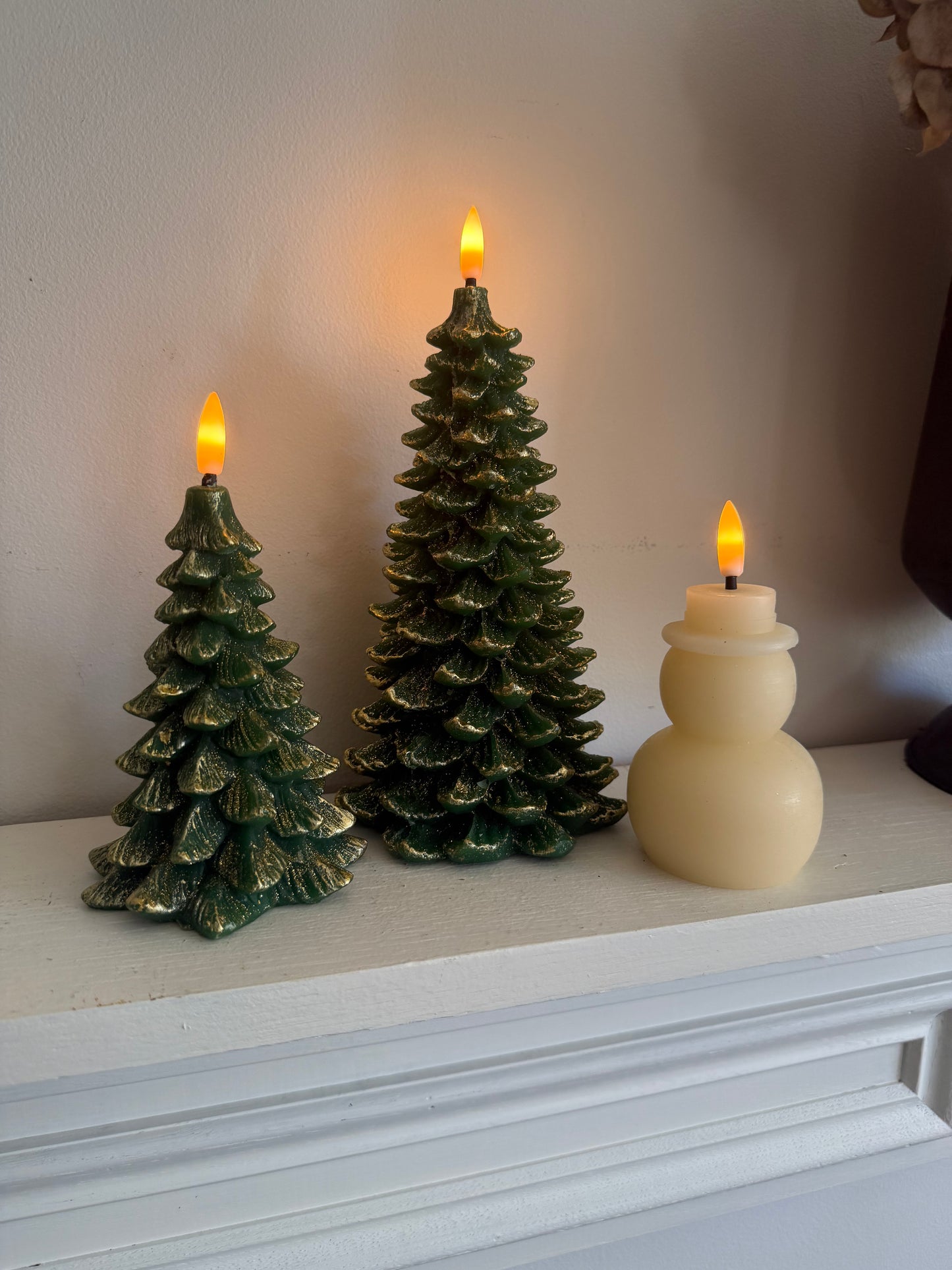 Small LED Green Tree Candle