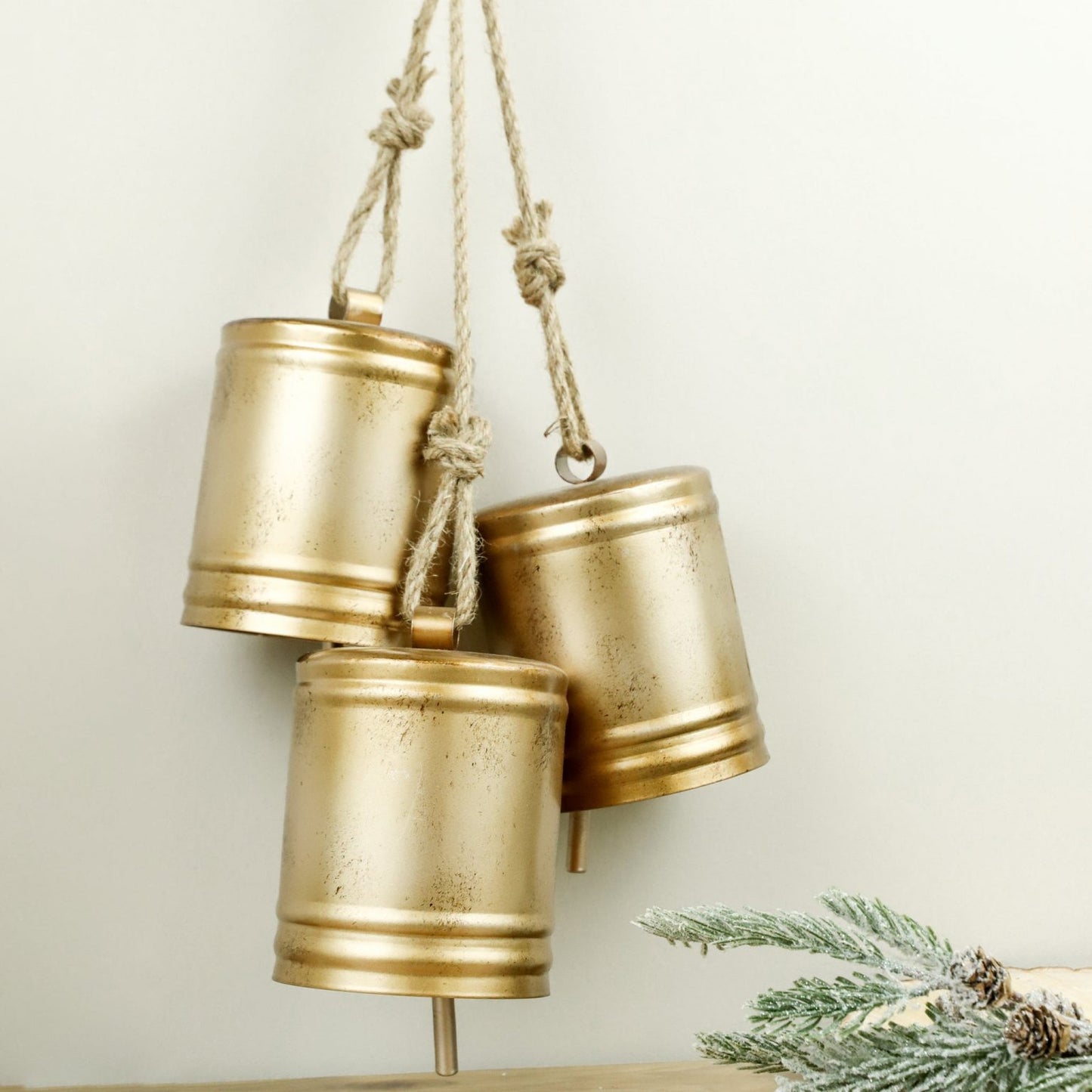 Large Gold Hanging Cow Bell Cluster Set