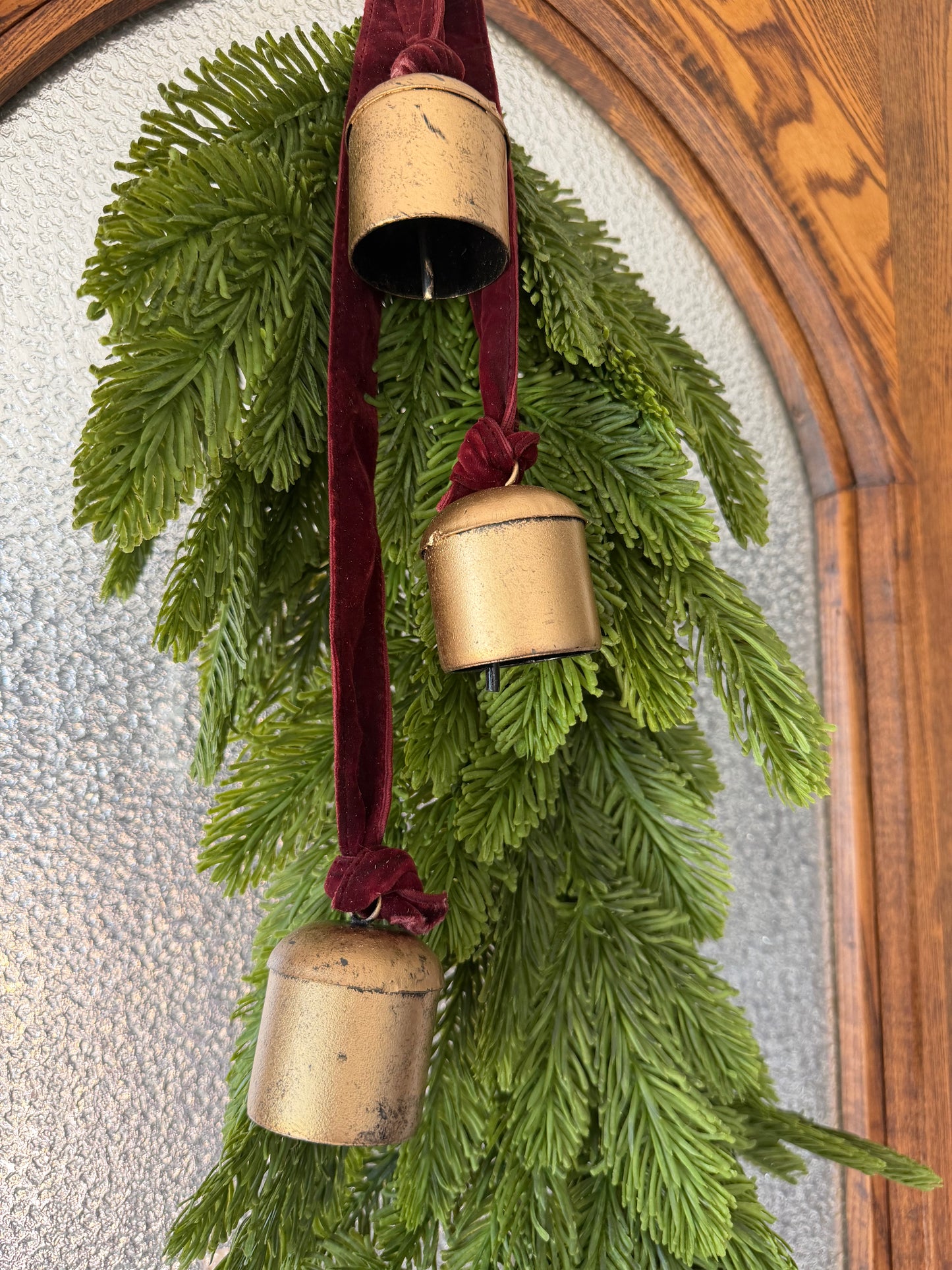 Burnt Gold Maroon Velvet Bell Hanger