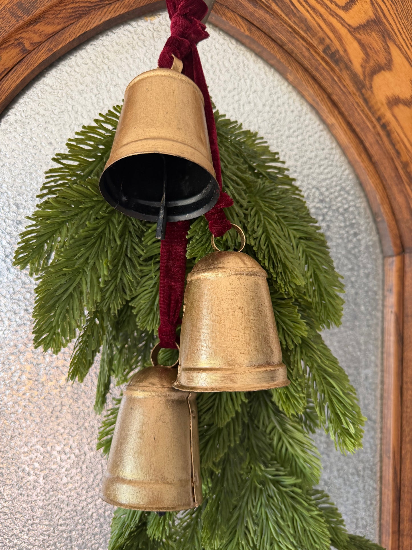 Burnt Gold & Burgundy Velvet Bell Hanger