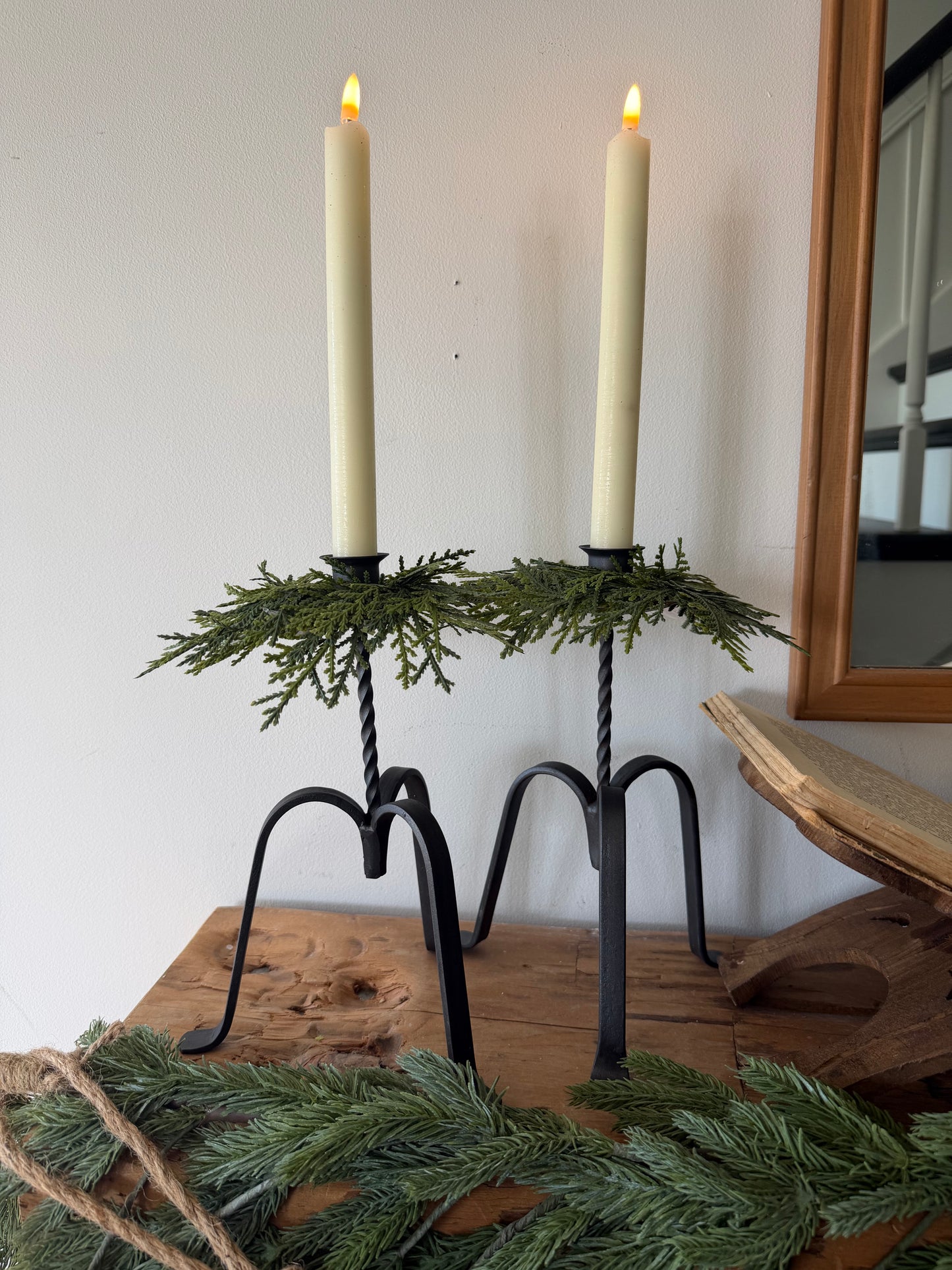 Real Touch Northern White Cedar Taper Wreath