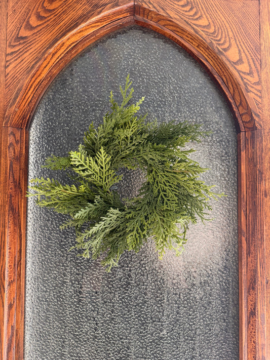 Real Touch Mini Lush Northern White Cedar Wreath