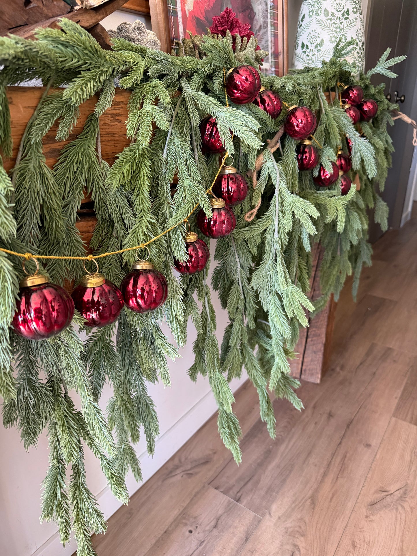 Burgundy Mercury Glass Garland