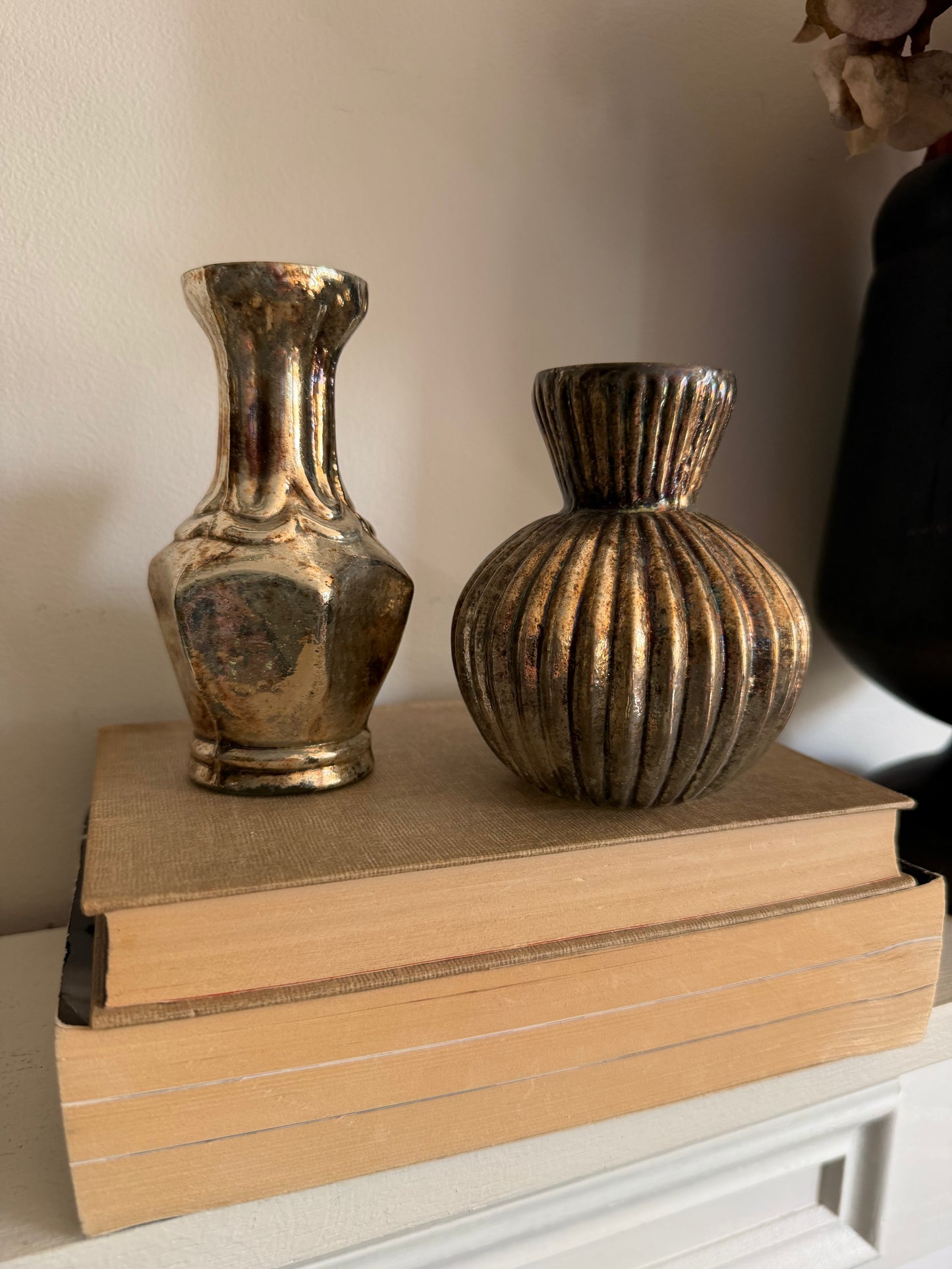 Mercury Glass Mini Vases- Set of 2