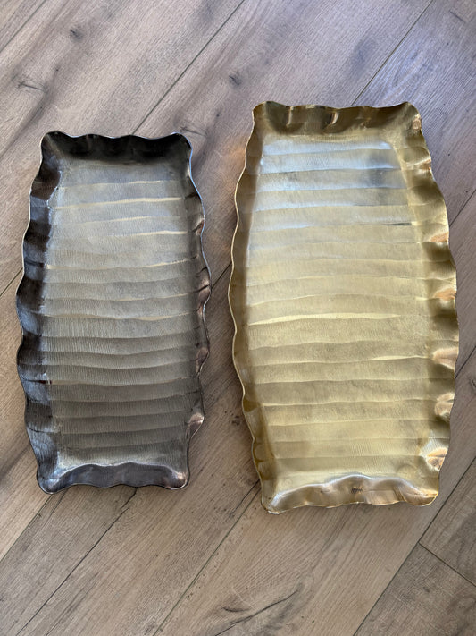 Aluminum Scalloped Trays- Set of 2