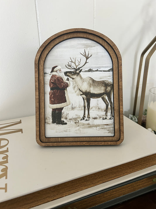 Santa & Deer Arch Art