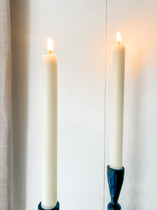 10" Wax Dipped Battery Operated Taper Candle Set