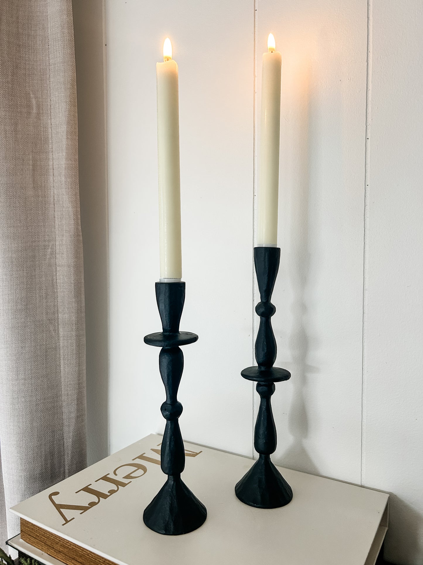 10" Wax Dipped Battery Operated Taper Candle Set