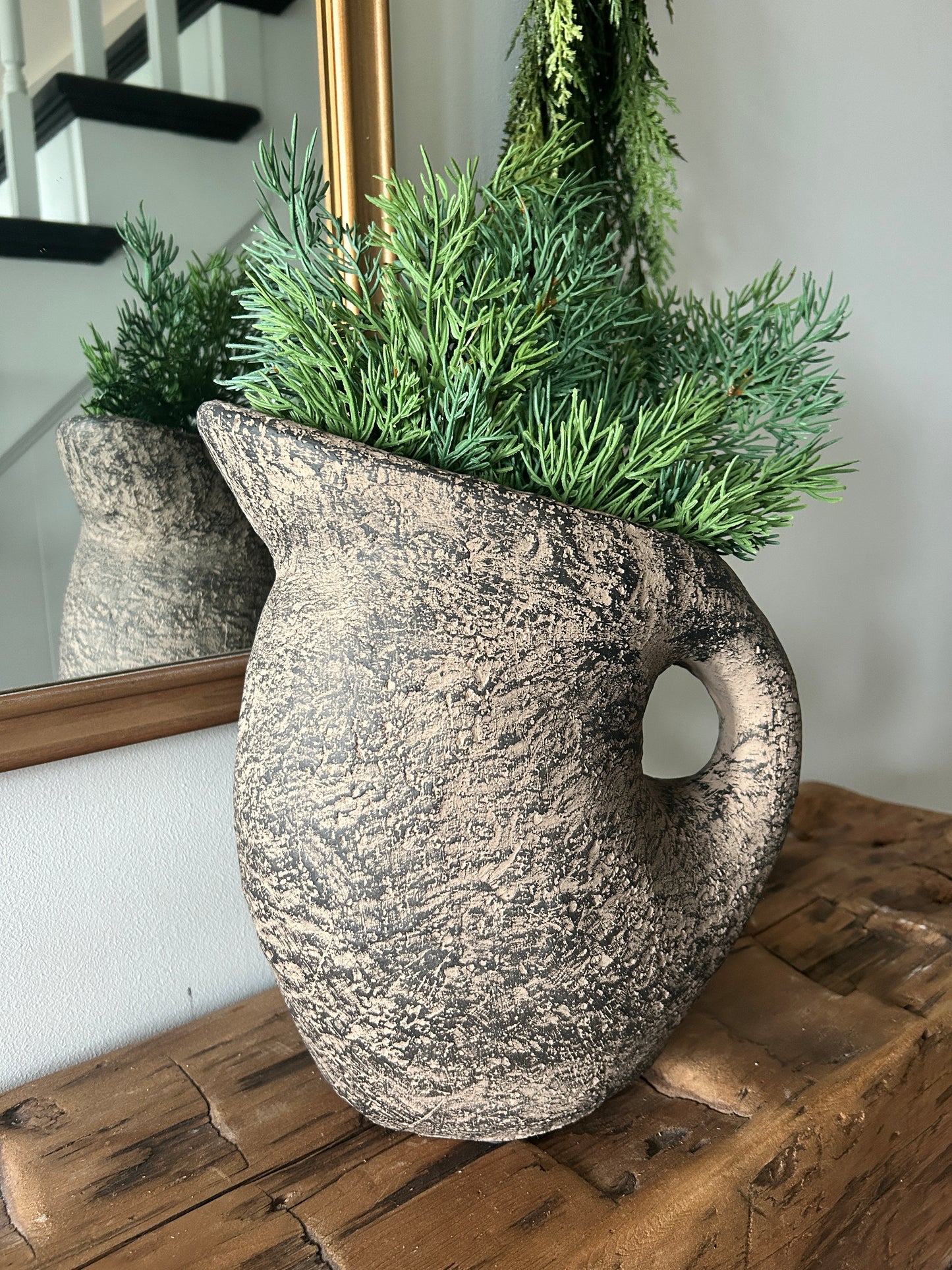 Large Antiqued Texture Pitcher