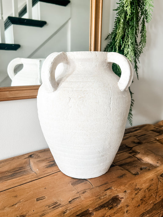 Large White Terracotta Vase