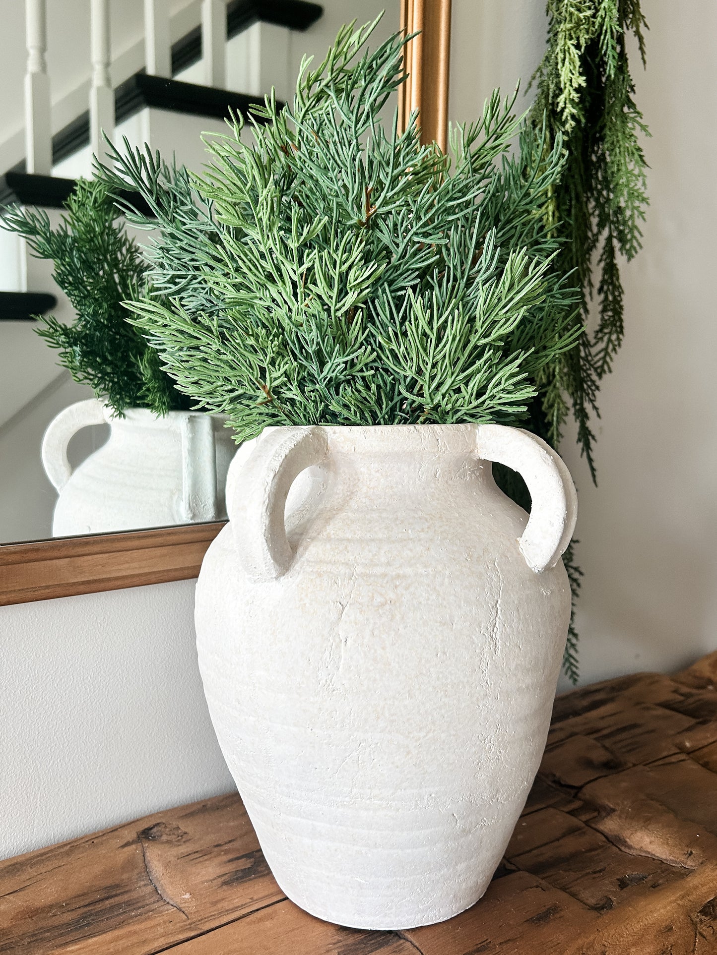 Large White Terracotta Vase