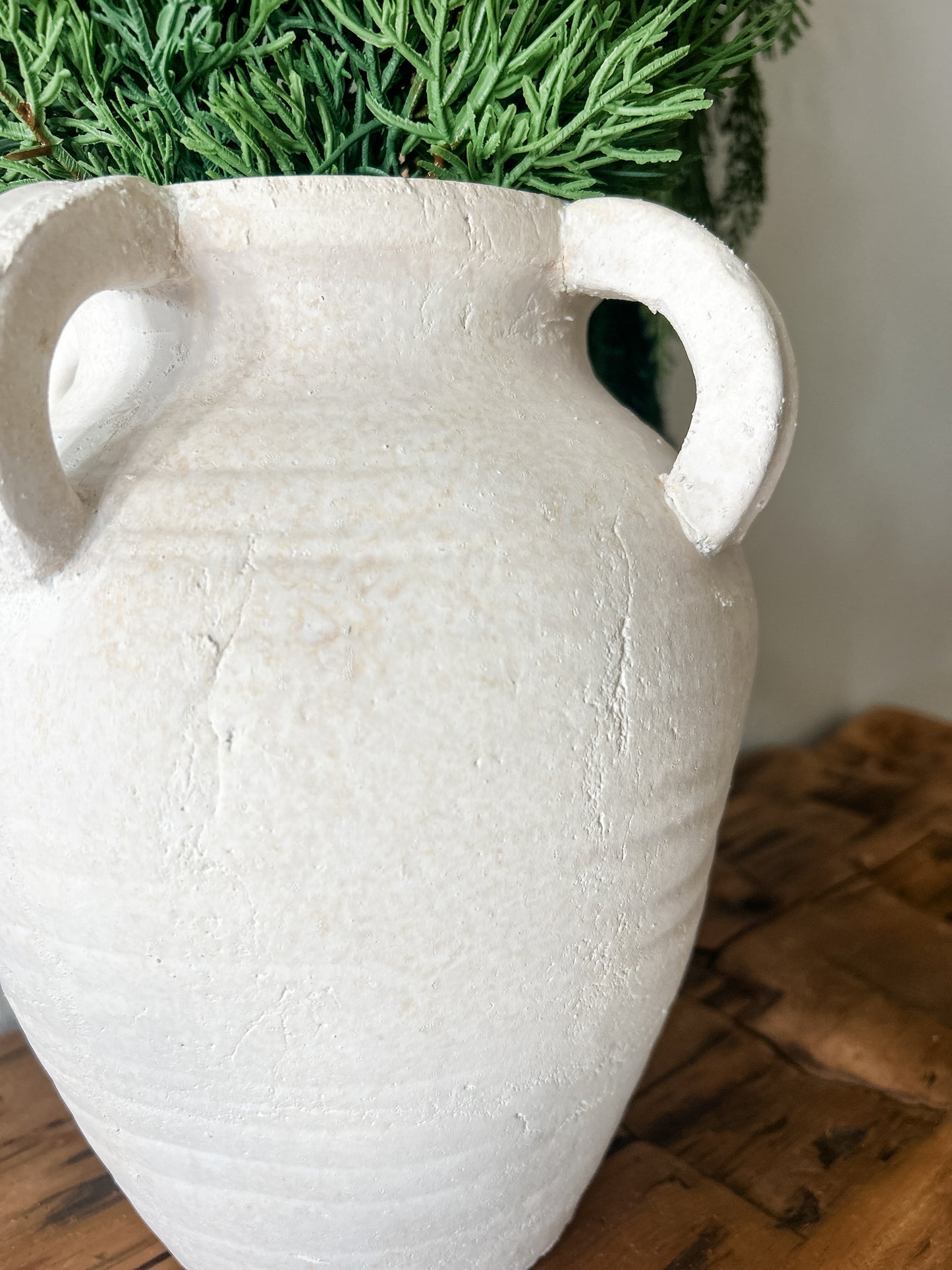 Large White Terracotta Vase