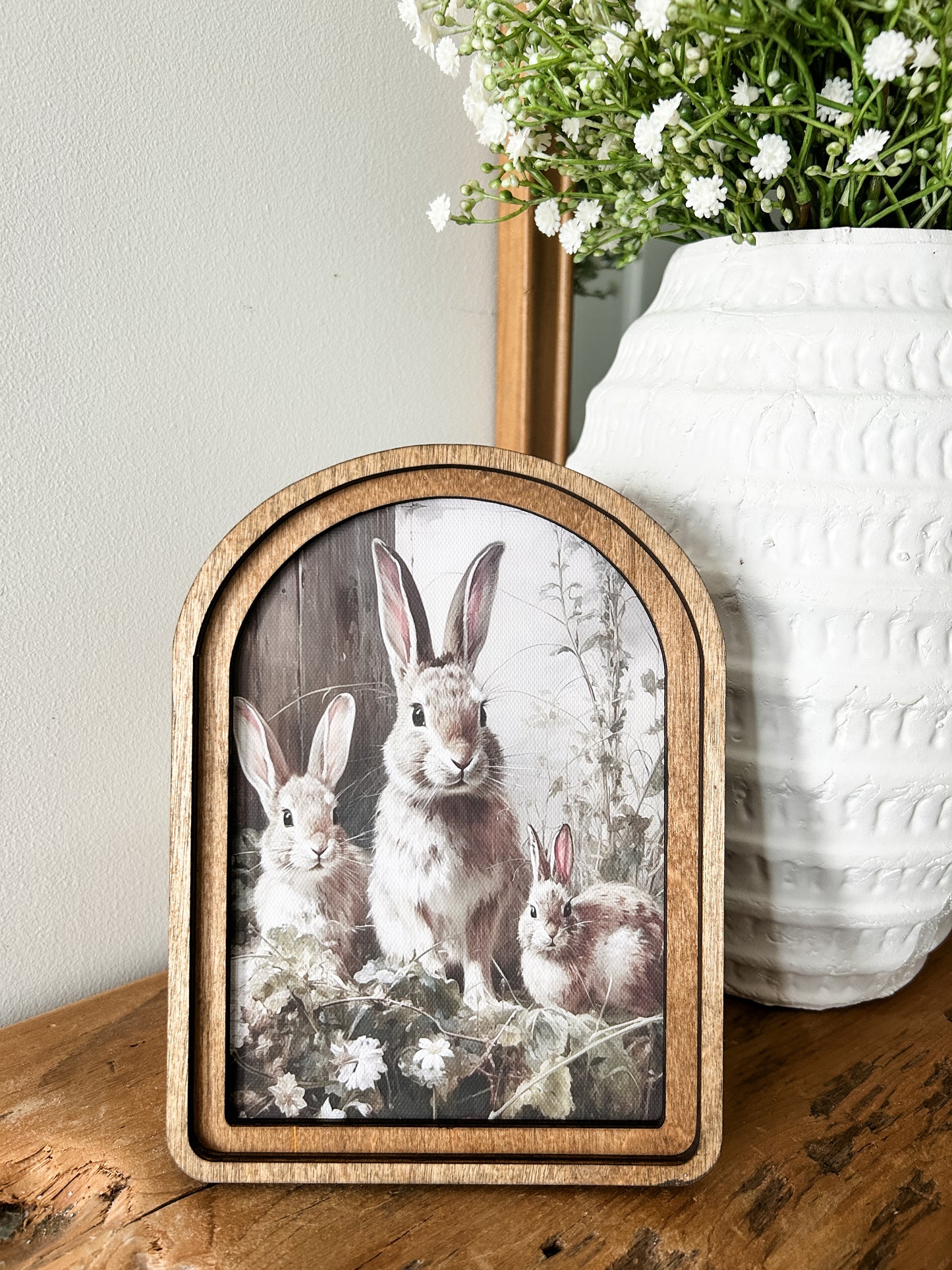 Bunny Trio Framed Arch Print