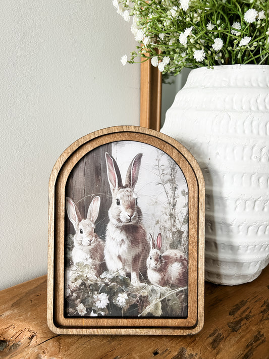 Bunny Trio Framed Arch Print