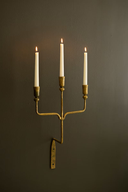 Hand Forged Iron Triple Wall Sconce