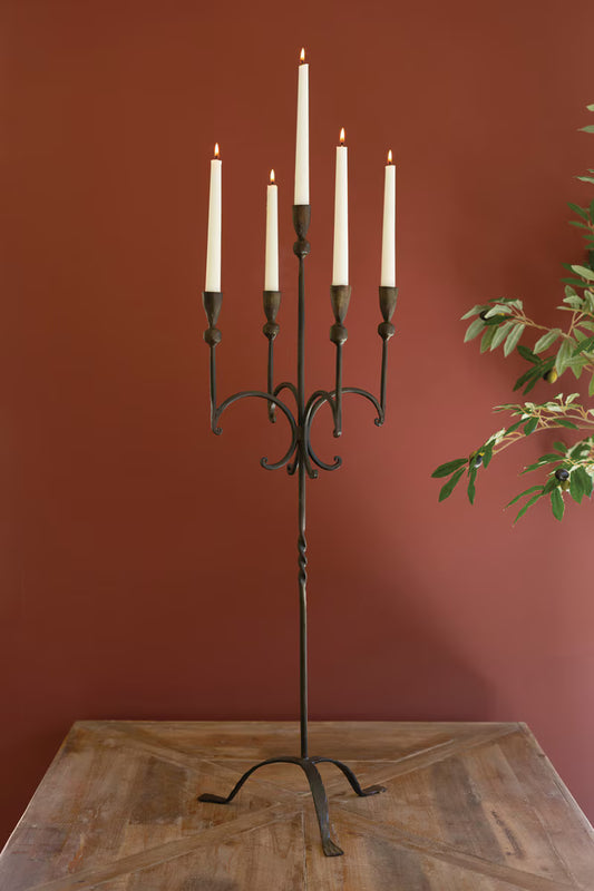 Forged Iron 5 Candle Candelabra