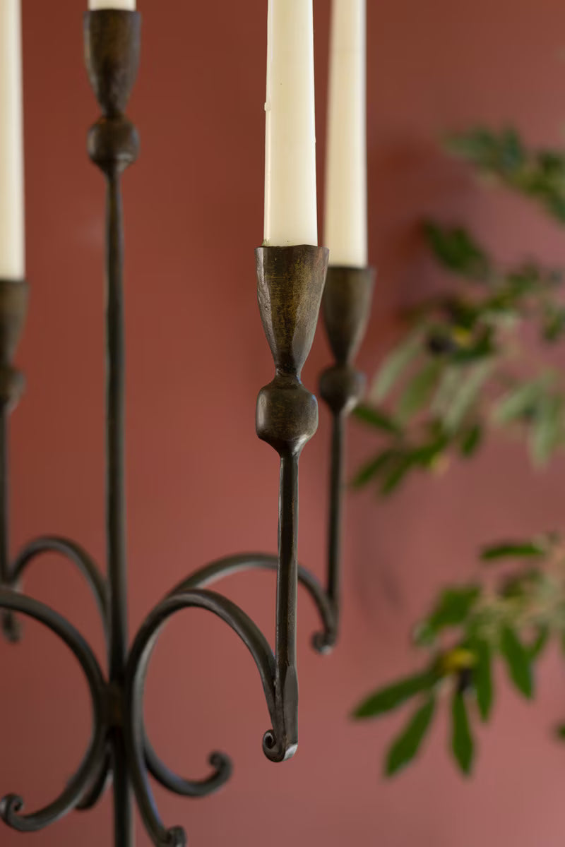 Forged Iron 5 Candle Candelabra