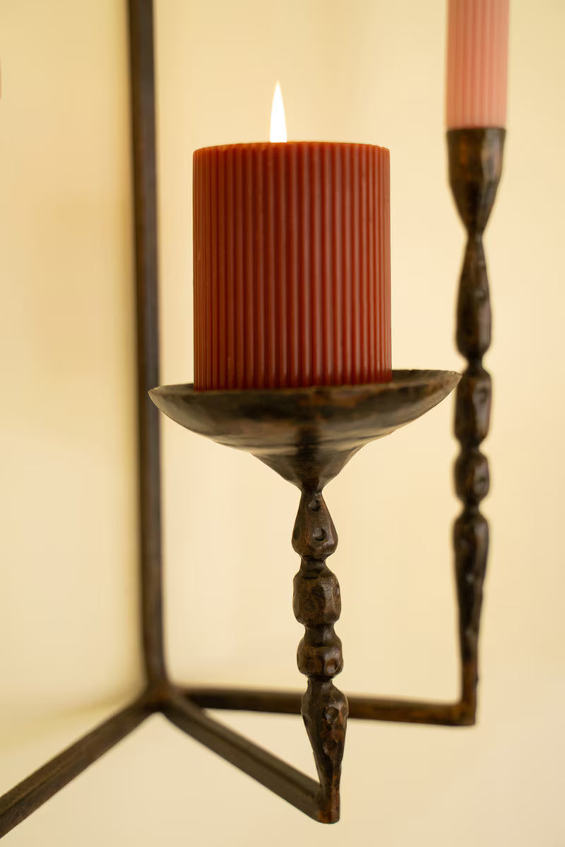 Iron Tri Candle Wall Sconce