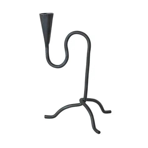 Large Curved Black Hand Forged Taper Holder