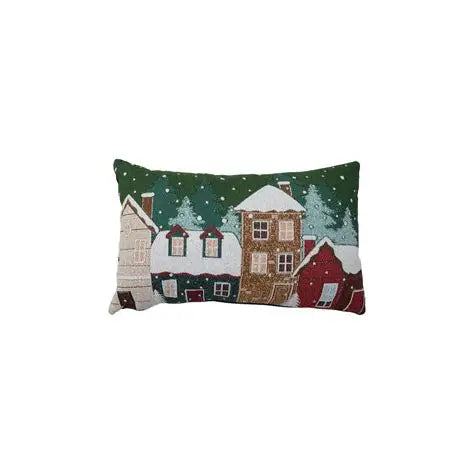 Holiday House Embroidered Lumbar