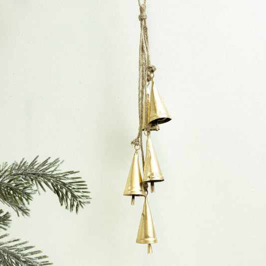 Small Hanging Gold Cowbell Cluster