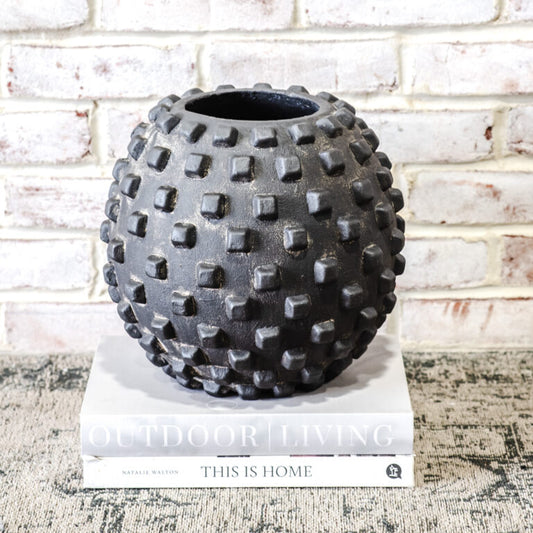 Large Black Geo Planter Vase