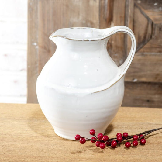 White Glazed Jug Pitcher