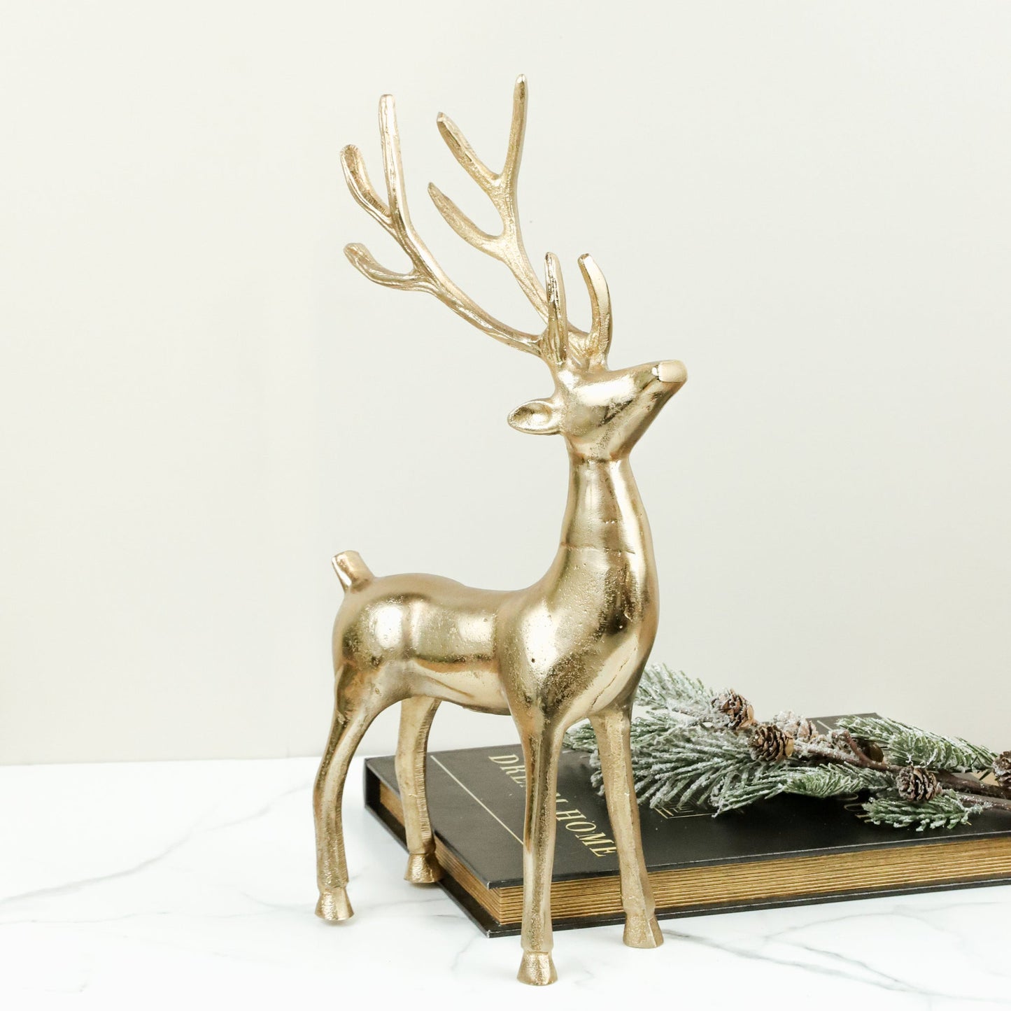 Large Gold Standing Reindeer