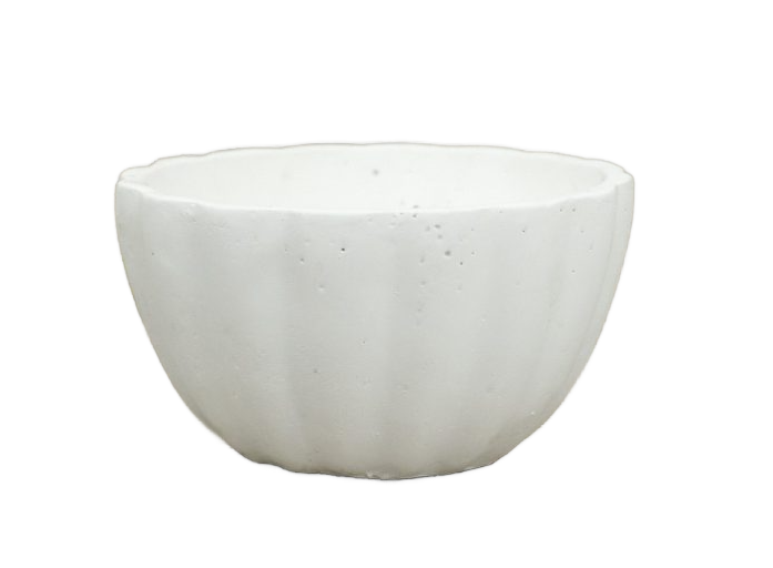 Small Concrete Fluted Bowl