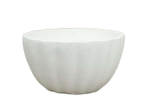 Small Concrete Fluted Bowl